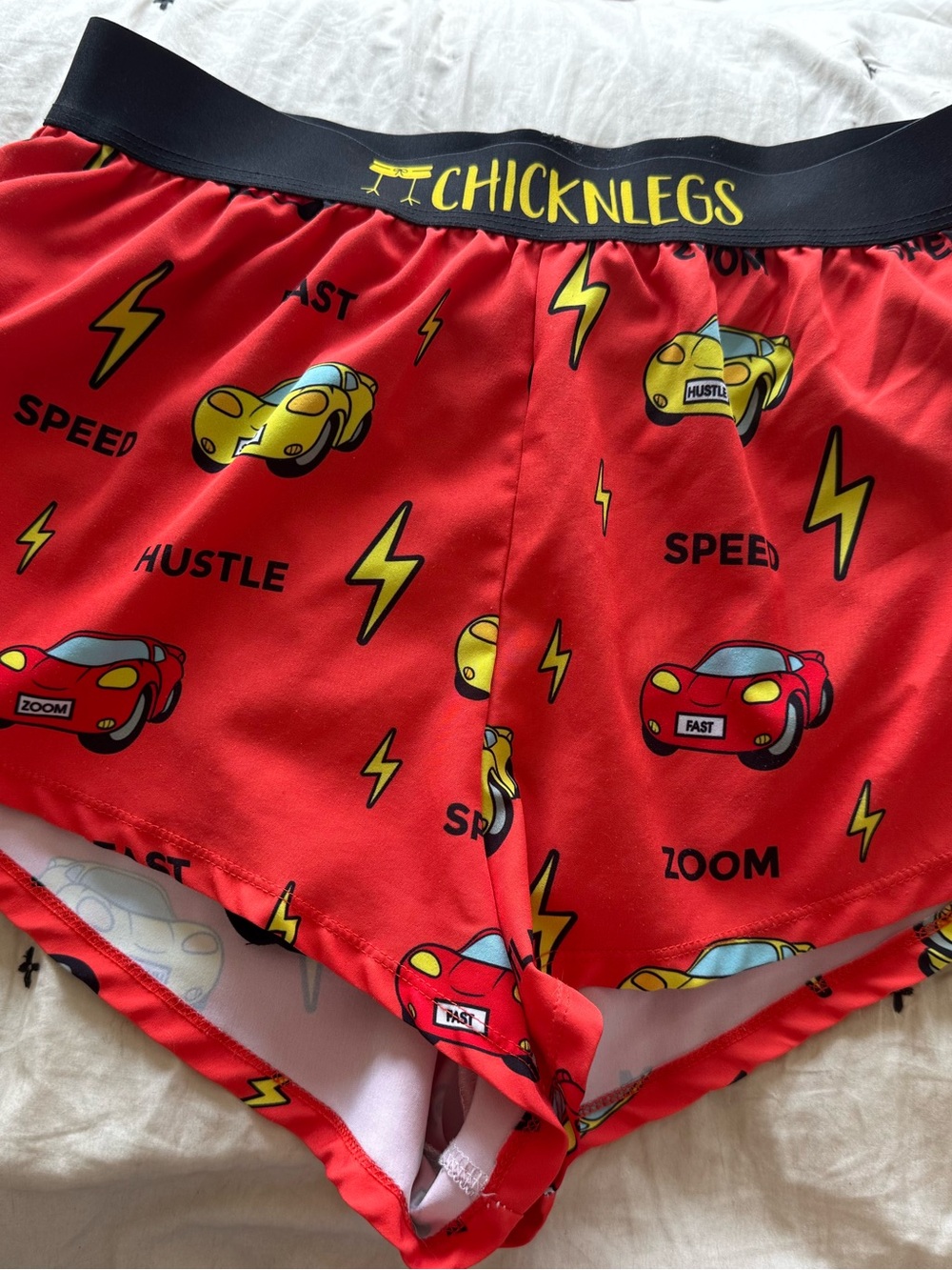CHICKNLEGS Women's Red Car-Print Boxer Shorts
